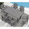 Table and Chair Set, 7-Piece Outdoor Dining Table Sets with Umbrella Hole Cut-Out Table and 6 Chairs, Gray Dinning Tables Sets