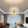 1 PCS Modern Nordic Light Luxury Dandelion Shaped Crystal Chandelier Living Room and Bedroom Do Not Include Light Bulb G9 Socket