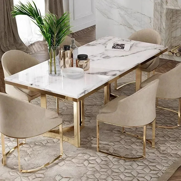 Living Room Coffee Dining Room Sets Kitchen Restaurant Luxury Complete Relaxing Dining Table Chair Set Table Basse Furniture