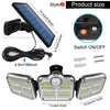 Solar Outdoor Light 122/333 LED Solar Security Flood Light with 3 Modes Adjustable Lighting Street Light for Garage Garden Patio