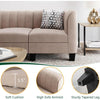 Upgraded Convertible Sectional Sofa Couch, 3 Seat L Shaped Sofa With High Armrest Linen Fabric Small Couch For Living Room Beige