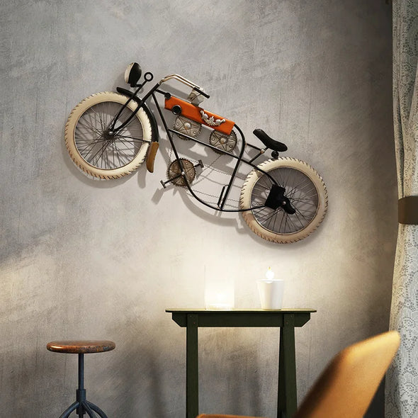 Creative Children's Room Bicycle Decorations Wrought Iron Wall Pendants Retro Industrial Style Bar Living Room Wall Hangings