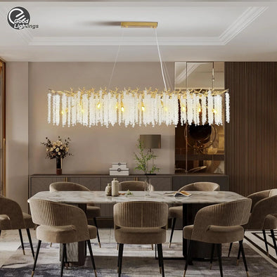 Round Gold Crystal Chandelier For Bedroom Living Room Dining Room Lounge Modern Luxury Gold Ceiling Crystal Branch Chandeliers