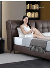 Genuine Leather Bed Master Bedding Light Luxury Modern Fruit Shell Bed