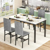 Dining Table Set for 4, Modern Kitchen Table and Chairs Space Saving  with Faux Marble 5 Piece Dining Room Table Set Furniture