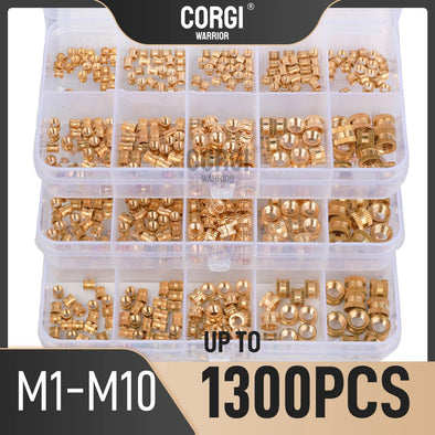 Threaded Brass Inserts 3D Printing Components Assortment Kit M1 M1.2 M1.4 M1.6 M1.7 To M10 Heat Knurled Heat Insert Nut 70-1300