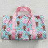 2023 New arrivals RTS wholesale kids fashion blue bag children's luggage portable bag girls floral duffel bags