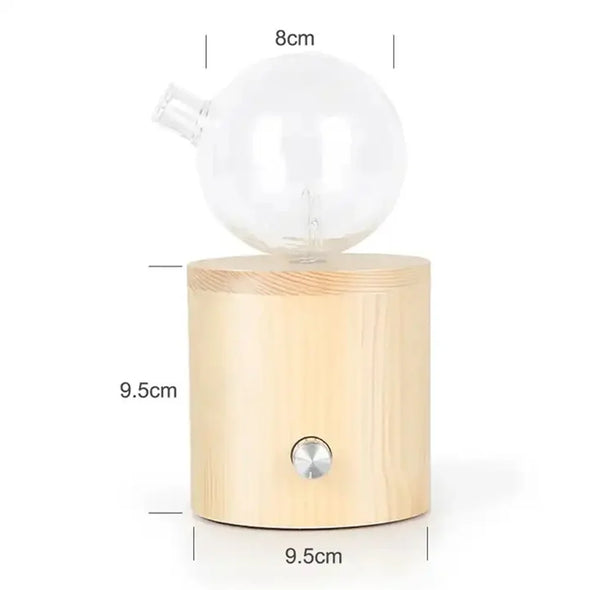 20ML Oil Diffuser Higher Atomizing and Diffusing Efficiency Bamboo Base Glass Nebulizing Essential Aromatherapy Scent for Home