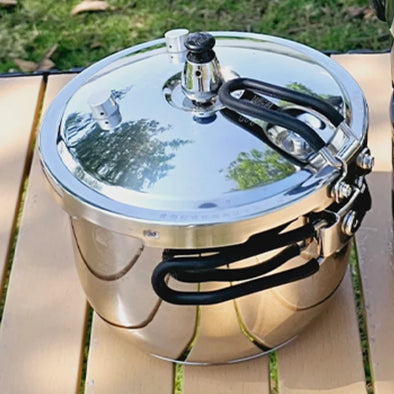 304 Stainless Steel Outdoor Portable High Pressure Cooker for Camping and Self Driving Tours Mini Pressure Cooker for 1-3 People