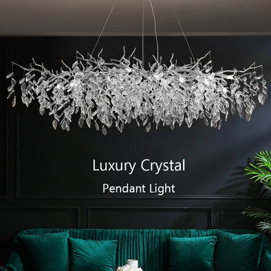 Modern Luxury Crystal Branches Ceiling Chandelier Living Dining Room Led  Pendant Lights Bedroom Crystal Hanging Lamp Fixture