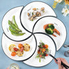 5pcs set Ceramic Dinner Plates Moon Shaped Ceramic Serving Plate Dessert Salad Plate Set for Steak Pasta Dinnerware Sets