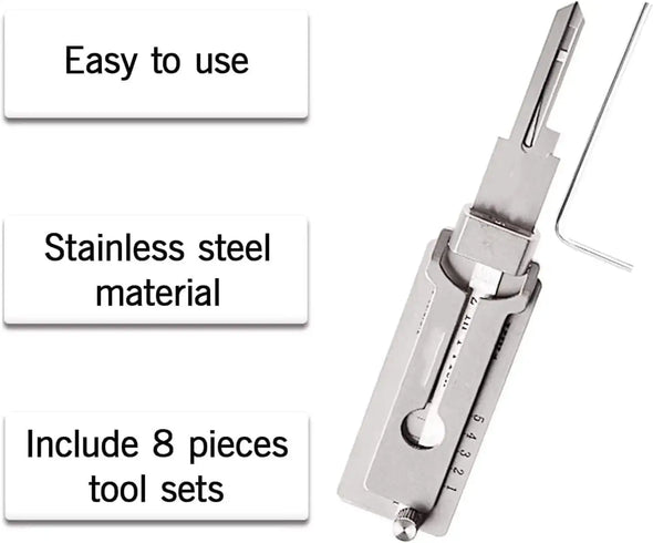 2-in-1 Key Decoder SS001 Precision Hook and Pick Set Lock Decoder Car Maintenance Hand Measuring Tool O-ring Pickup Repair Kits