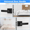 10 Pack Modern Black Door Handles Privacy Door Levers Black Knobs Interior Heavy Duty Reversible Locks Keyless Square