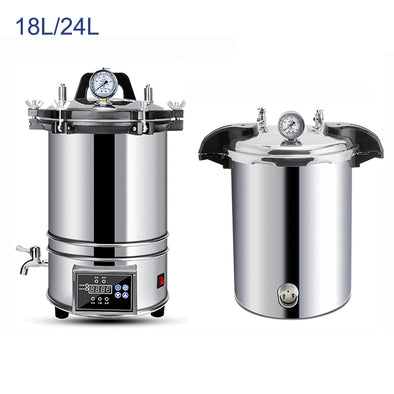 Stainless Steel Portable High Pressure Steam Sterilization Pot Automatic Disinfection Pot High Temperature Sterilizer Laboratory