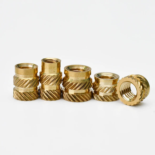 200pcs M4 Brass Hot Melt Heat Insert Nut Knurled Thread Insertion Copper Nut Embed Parts Pressed Fit into Holes for Plastic Case