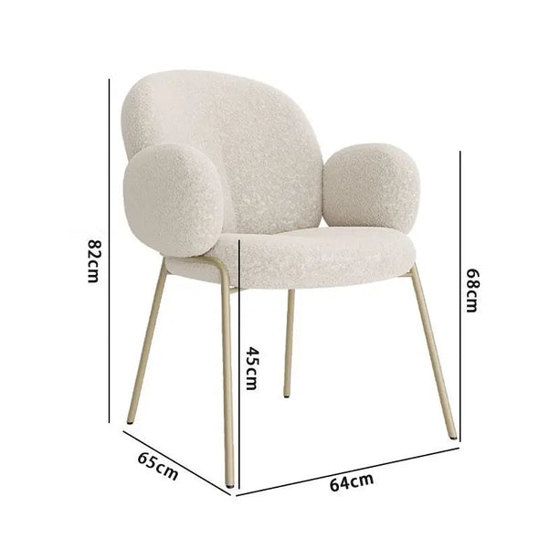 Nordic lamb dining chair minimalist modern designer makeup light luxury armchair milk coffee shop restaurant dining chair