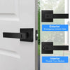 10 Pack Modern Black Door Handles Privacy Door Levers Black Knobs Interior Heavy Duty Reversible Locks Keyless Square