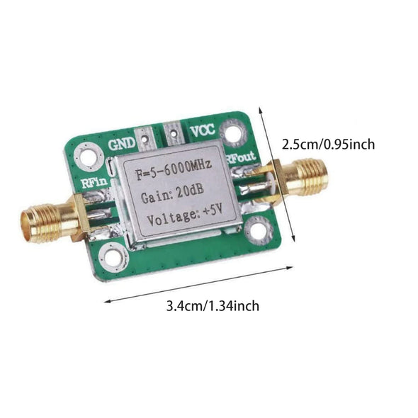 5M-6GHz RF low noise Broadband Signal Amplifier Power Amplifier Gain 20dB VFH UHF SHF 5-6000mhz LNA