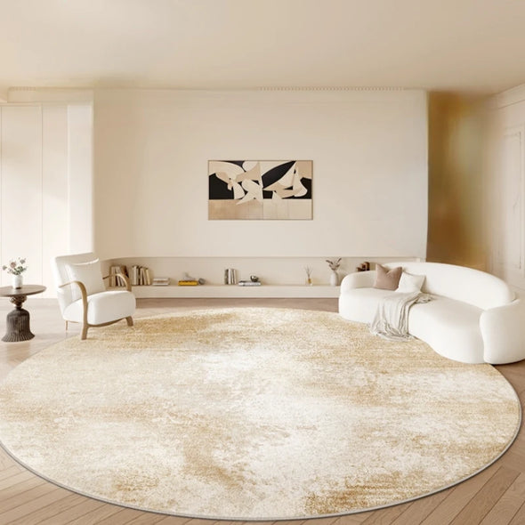 Cream Style Living Room Decoration Round Carpet Fluffy Soft Rugs for Bedroom Large Area Thick Cloakroom Rug Home Plush Floor Mat