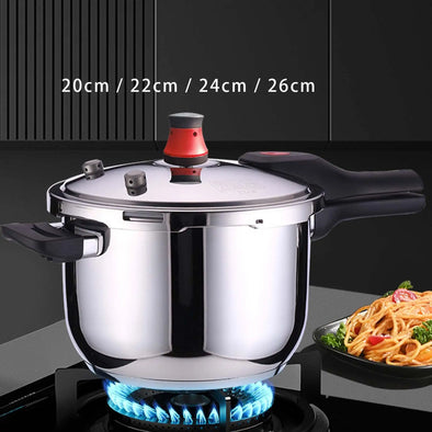 304 Stainless Steel Pressure Cooker Quickly Cooking with Safely Knob Rice Cooker Portable Multifunction for Household Outdoor