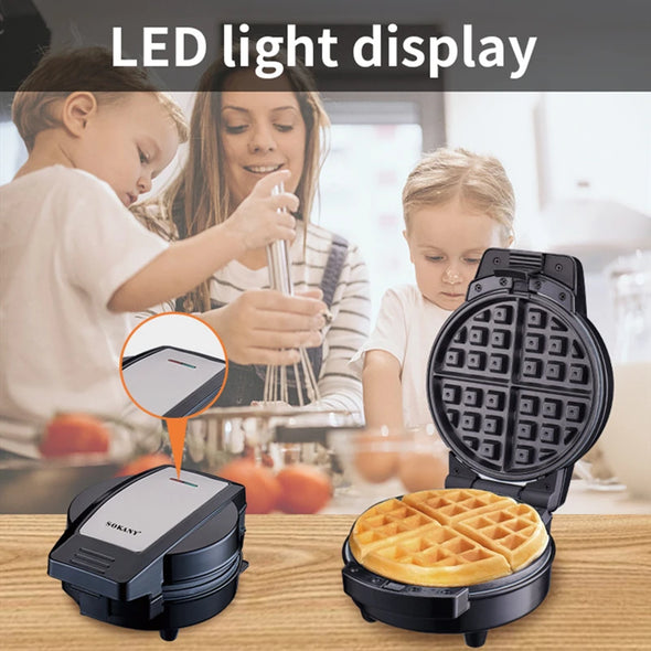 3 In 1 Waffles Maker 3 Non-Stick Removable Plates Waffle Donuts Egg Cake Oven Pan Multifunction Breakfast Snacks Cooking Machine