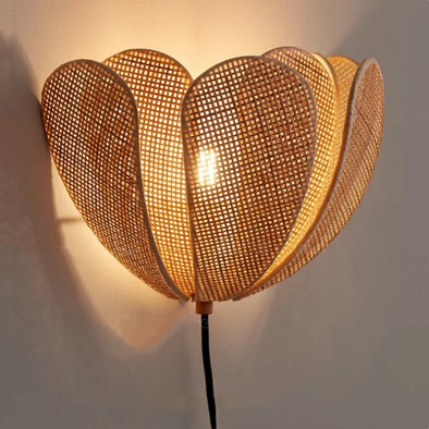 Modern Japan Rattan Wabi Sabi E27 Wall Scones Nordic Bedside Wall Lamp Minimalism Art Deco Led Lighting Fixtures Luminarias