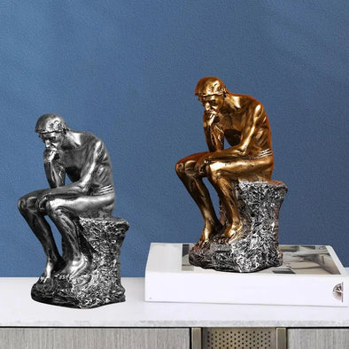 Thinker Statue Resin Abstract Sculpture Thinker Man Statue Collectible Figurines art for home Bedroom Office Table