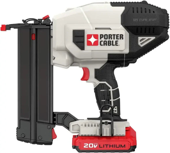 PORTER-CABLE 20V MAX* Cordless Brad Nailer Kit with 1 Battery, 18GA (PCC790LA)