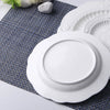 3pcs set, 6+8+10inch, white embossed porcelain charger plates for wedding, nordic ceramic buffet dinner plate, soup plates set