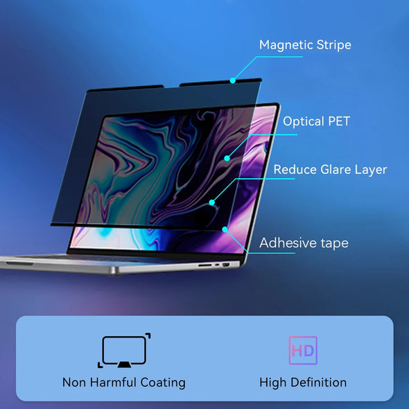 Magnetic Privacy Tempered Glass for MacBook Pro 16inches A2780 A2485 A2442 Mac Book Air 15.3 A2941 A2681 A1708 Screen Protector