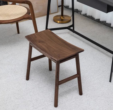 American Rural Wooden Stool Walnut Square Stool Meals Stool Surface Stool Children Pure Real Wood Bench High Dining Chairs