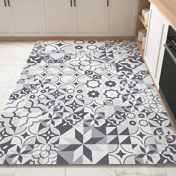 Decoration Kitchen Floor Mat Anti-fouling Oil-proof Waterproof PVC Carpet Easy Clean Balcony Non-slip Soft Rug ковер Tapis 러그