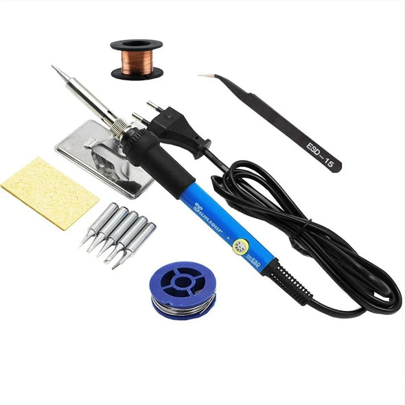 Multi-kit Adjustable Temperature Electric Soldering Iron 220V / 110V 60W Electric Soldering Iron Set Welding Solder Repair Tool