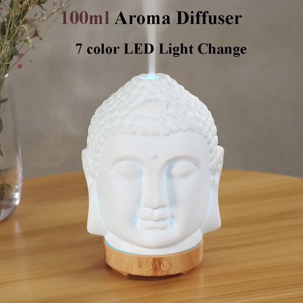 WiFi smart Control Air Humidifier Aroma Essential Oil Diffuser 7 Colors LED Night Light Cool Buddha Mist Maker Aromatherapy Home