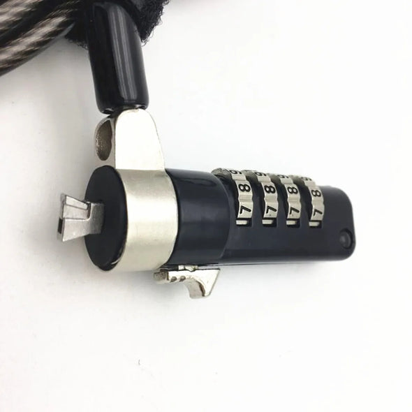 4-digit Password, Laptop Lock, Dyer 3 * 5MM Wedge Keyhole, Zinc Alloy Wire Rope  Security Lock