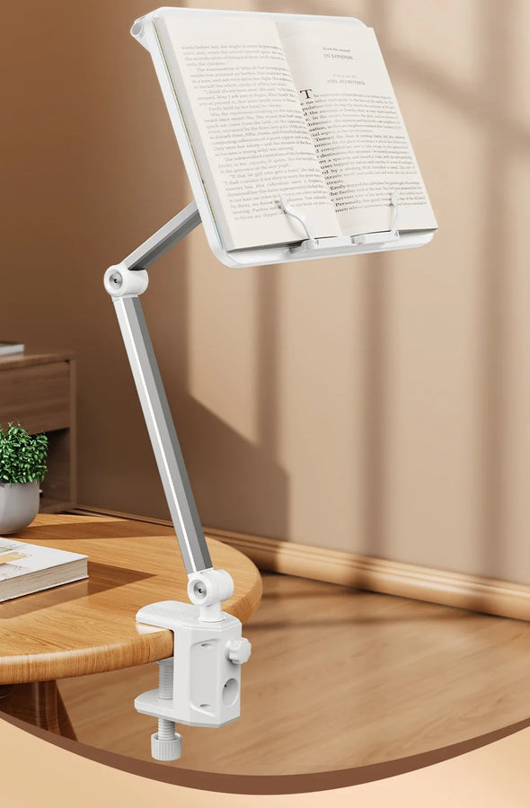 WELTIG Adjustable Book Stand with 360° Rotating Clamp