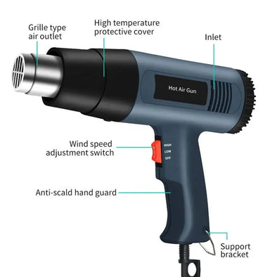 Industrial Hair dryer Heat Gun 2500W Hot Air Gun Air dryer for soldering Thermal blower Soldering station Shrink wrapping Tools