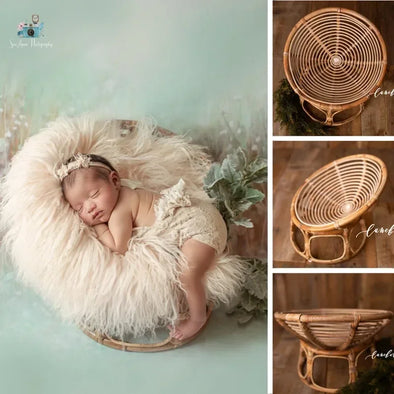 Baby Papasan Chair Newborn Photography Props Basket Handmade Radar Chair Bed Baby Boy Girl Photo Posing Prop Accessories Infant