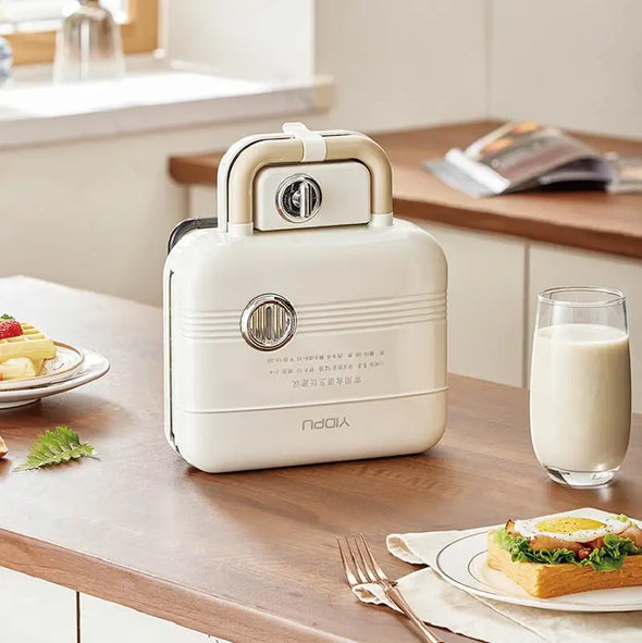 750W Electric Sandwich Maker Multi-functional Breakfast Maker Waffle Timing Bread Machine Double Plate Sandwich Pancake Machine