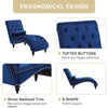 Velvet Chaise Lounge Indoor,Button-Tufted Upholstered Chaise Lounge Chair with Pillow for Bedroom Living Room Office