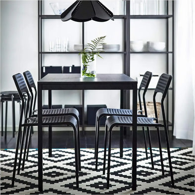 Formwell dining table for 110*70 set with 4 chairs MDF in Melamine with metal legs in powder coated, simplicity dining room set