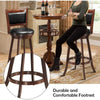 Bar Stools Set of 2, 360 Degree Swivel, Accent Wooden Swivel Seat Bar Height Stool, Leather Upholstered Design, PVC Cushioned