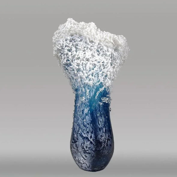 Modern Vase Home Decoration Wave Shaped Vase Resin Crafts Fashion Nordic Style Office Living Room Room Decoration Blue Vase