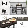 Dining Table Set for 4,  w/ 4 Stools, 5 Piece Bistro Table Set, Rubber Wood Pub Dinette Set w/Upholstered Stools, (Black)