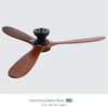 52inch Low Floor Ceiling Fan Light Remote Control Led Llights Indoor Restaurant Solid wood fan leaves With Fan Chandelier