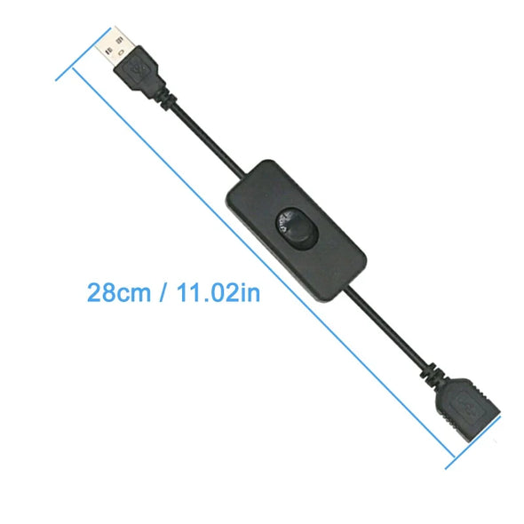 2 PCS USB Cable With Switch ON/OFF Cable Extension Toggle for USB Lamp USB Fan Power Supply Line Durable Adapter USB Headset LED