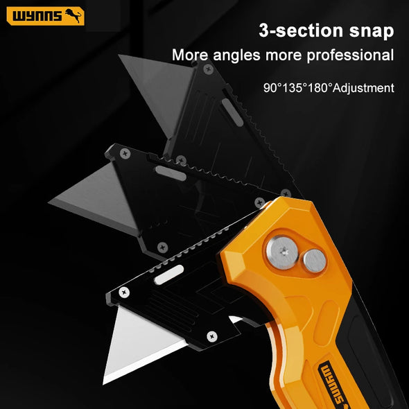 WYNNS Heavy Duty Box Cutter Folding Utility Knife Quick Change Blades SK5 Blades Cutting Tool Cutter for Cartons Cardboard Box