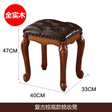 American-Style Dressing Stool Solid Wood Makeup Stool Bedroom Dressing Table Stool  Chinese Zither Chair Piano Bench Dining