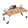 WELTIG Foldable Laptop Riser & Stand bed Table with Cup Holder