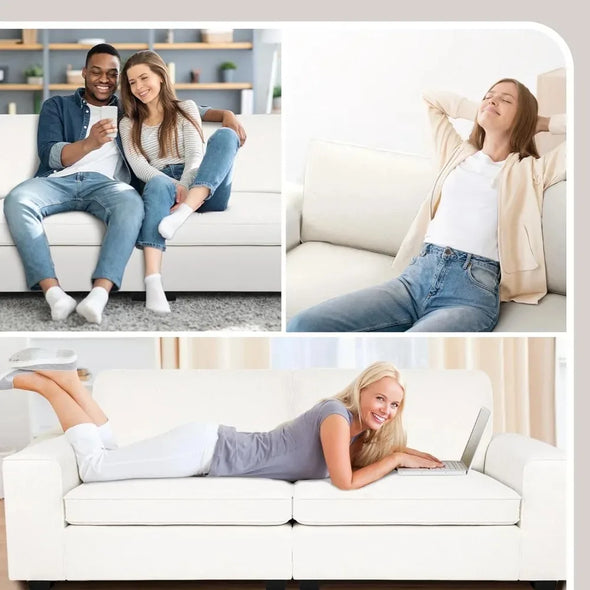 Modern Sofas for Living Room Plush Chenille Loveseat Sofas & Couches with Square Wide Armrest and Removable Sofa Cushion